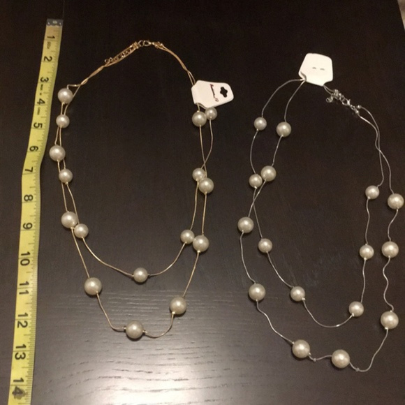 Long Double Layer Pearls Necklace chain jewelry - Picture 7 of 7